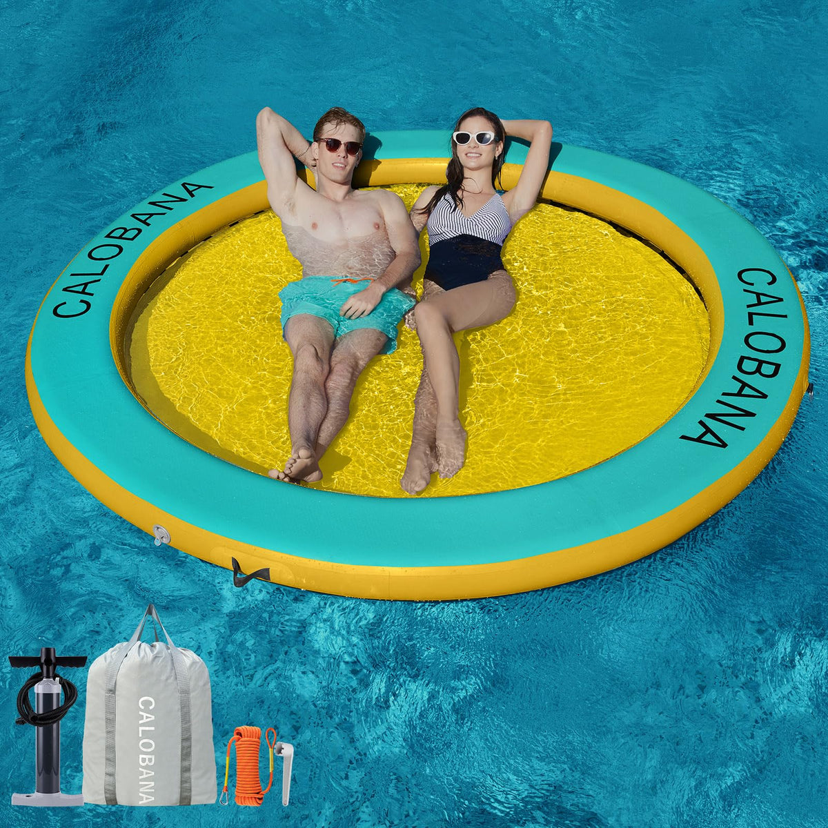 Inflatable Water Hammock with Round Floating Ring