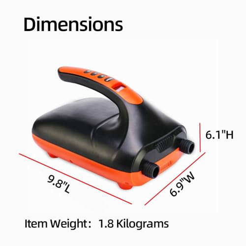 Electric SUP Pump with Dual-Stage 20 PSI Inflation