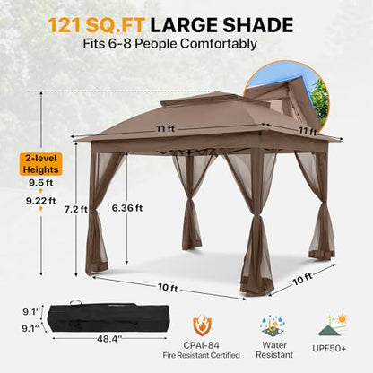 COOS BAY Pop Up Gazebo with Netting