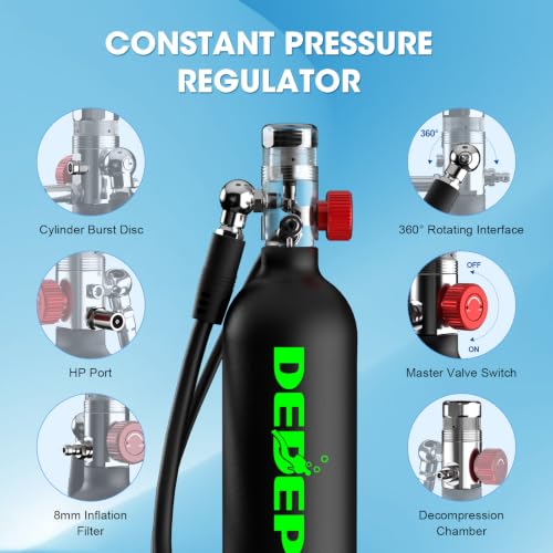 1L Mini Scuba Tank with Portable Air Cylinder