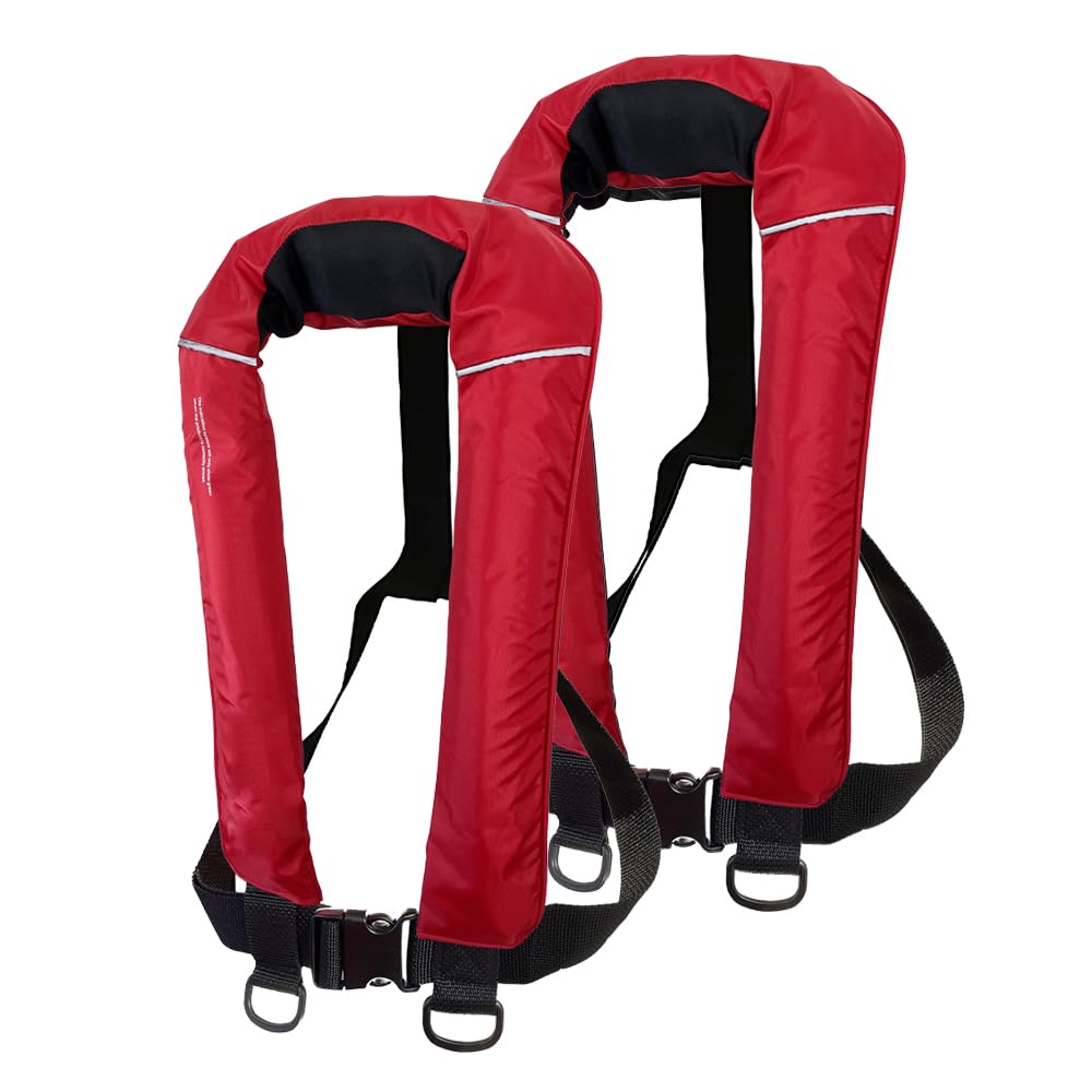 2Pcs/pack USCG Type V Approved Automatic Inflatable Life Jacket Vest with 33gram Cartridge for Adult