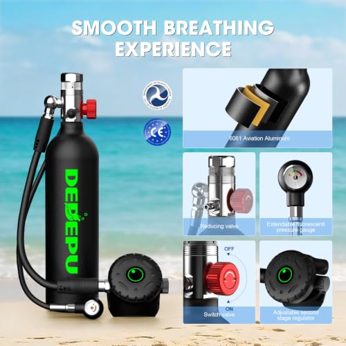 1L Mini Scuba Tank with Portable Air Cylinder