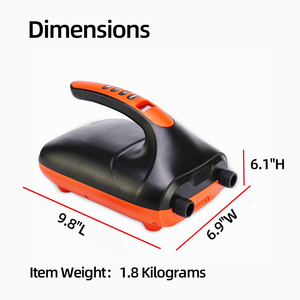 Electric SUP Pump with Dual-Stage 20 PSI Inflation
