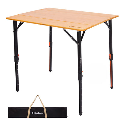 KingCamp Folding Table Portable Camping Table with Adjustable Height Aluminum Legs Lightweight Camp Tables with Carry Bag for Outdoor, Picnic, Party, Beach, Indoor