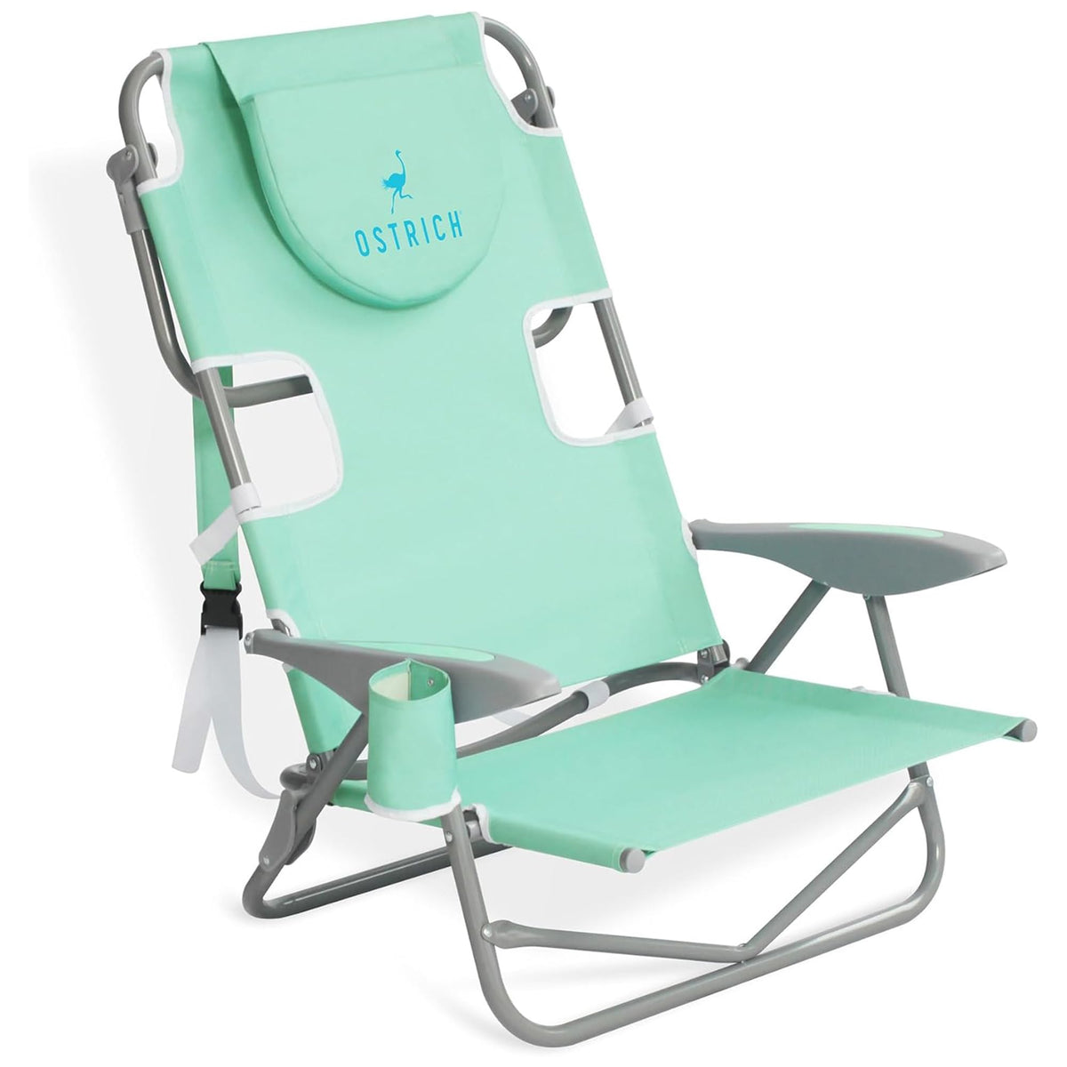 Ostrich The Heavy-Duty Backpacker, Portable Beach Chair w/Face Hole,4 Pack