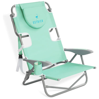 Ostrich The Heavy-Duty Backpacker, Portable Beach Chair w/Face Hole,4 Pack