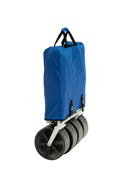 Mac Sports Heavy Duty Collapsible Folding All Terrain Utility Beach Wagon Cart for Beach Accessories, Umbrellas, Camping Gear, and More