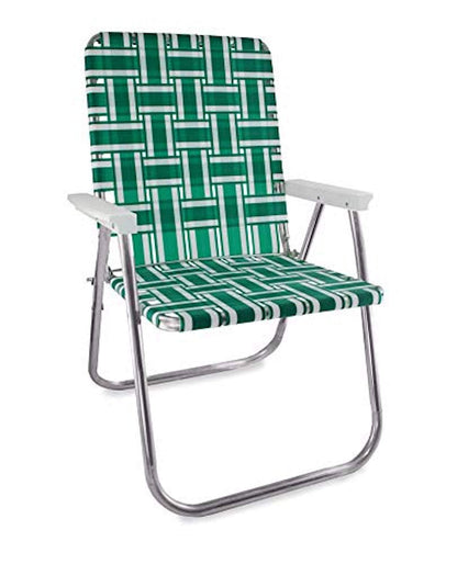 Lawn Chair USA Folding Aluminum Outdoor Patio Lawn Chair | Heavy-Duty Webbed Chairs for Camping, Sports, Beach, Yard & Tailgating | Lightweight Portable | Classic