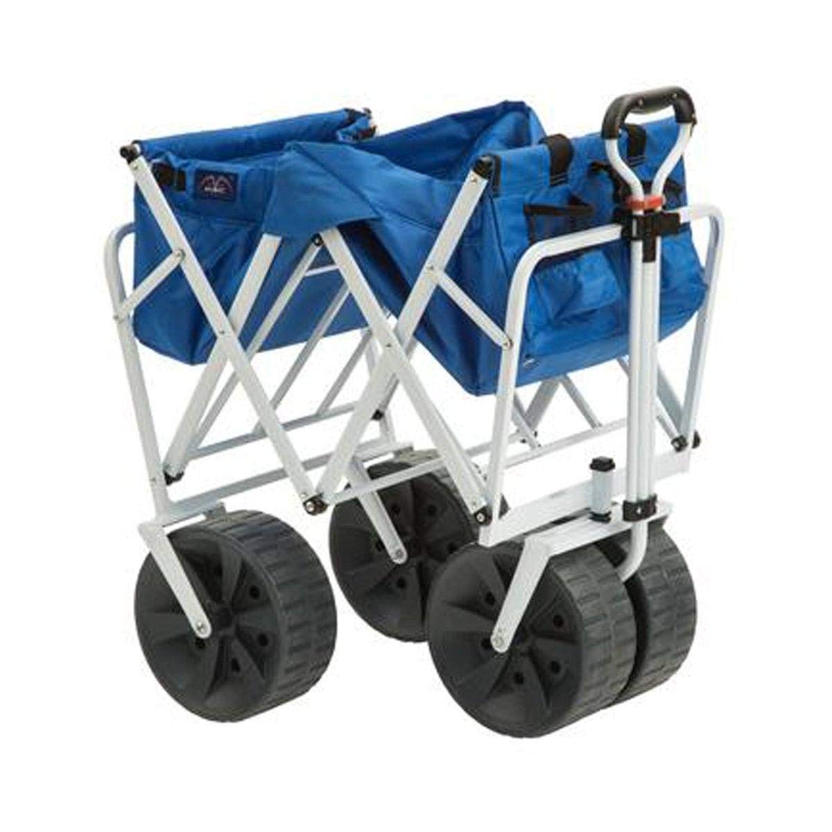 Mac Sports Heavy Duty Collapsible Folding All Terrain Utility Beach Wagon Cart for Beach Accessories, Umbrellas, Camping Gear, and More