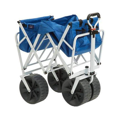 Mac Sports Heavy Duty Collapsible Folding All Terrain Utility Beach Wagon Cart for Beach Accessories, Umbrellas, Camping Gear, and More