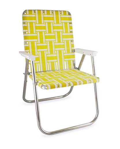 Lawn Chair USA Folding Aluminum Outdoor Patio Lawn Chair | Heavy-Duty Webbed Chairs for Camping, Sports, Beach, Yard & Tailgating | Lightweight Portable | Classic