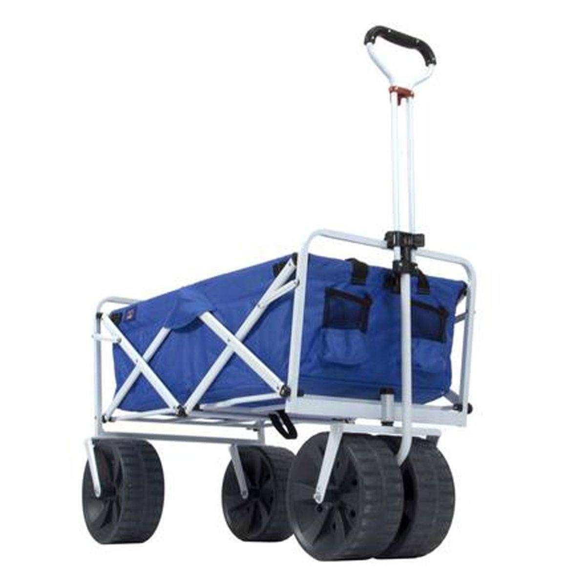 Mac Sports Heavy Duty Collapsible Folding All Terrain Utility Beach Wagon Cart for Beach Accessories, Umbrellas, Camping Gear, and More