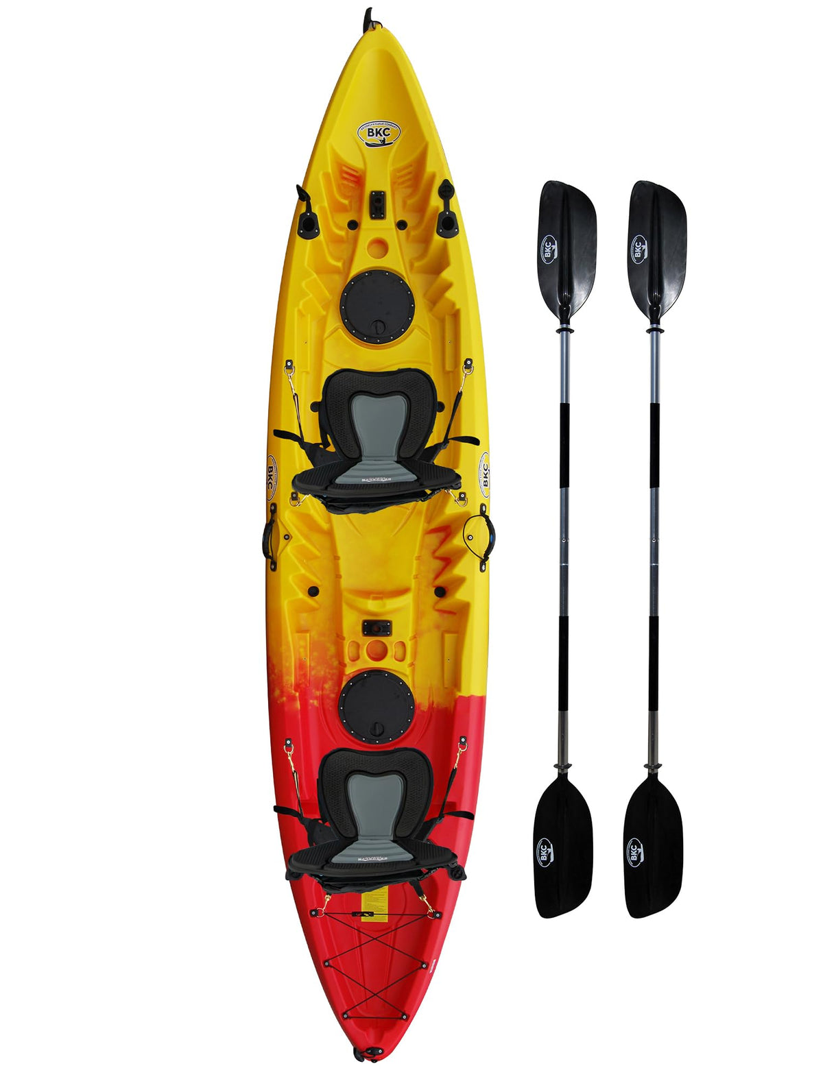 BKC Brooklyn 12.5 Tandem Fishing Kayak, 2 to 3 Person Sit-on-Top