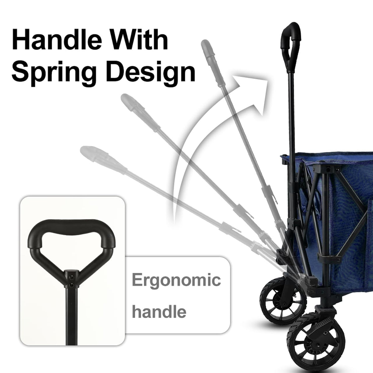 Whitsunday Wagon Moko Compact Folding Collapsible Utility Foldable Deavy Duty Camping Park Wagon Cart with Aluminum Table Plate