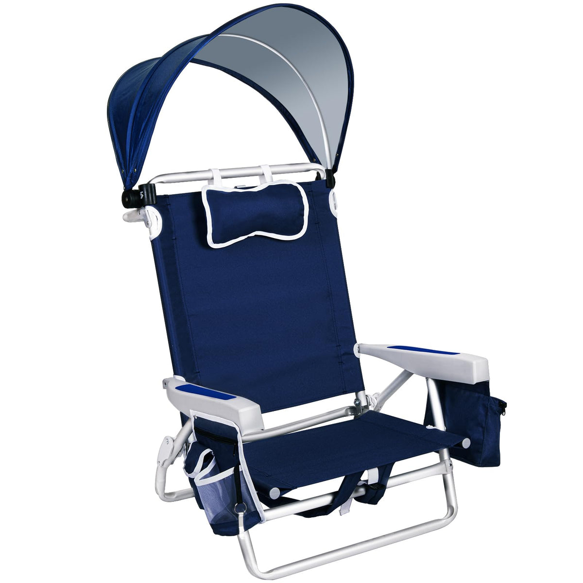 Romswi Beach Chair with Canopy 2 Pack
