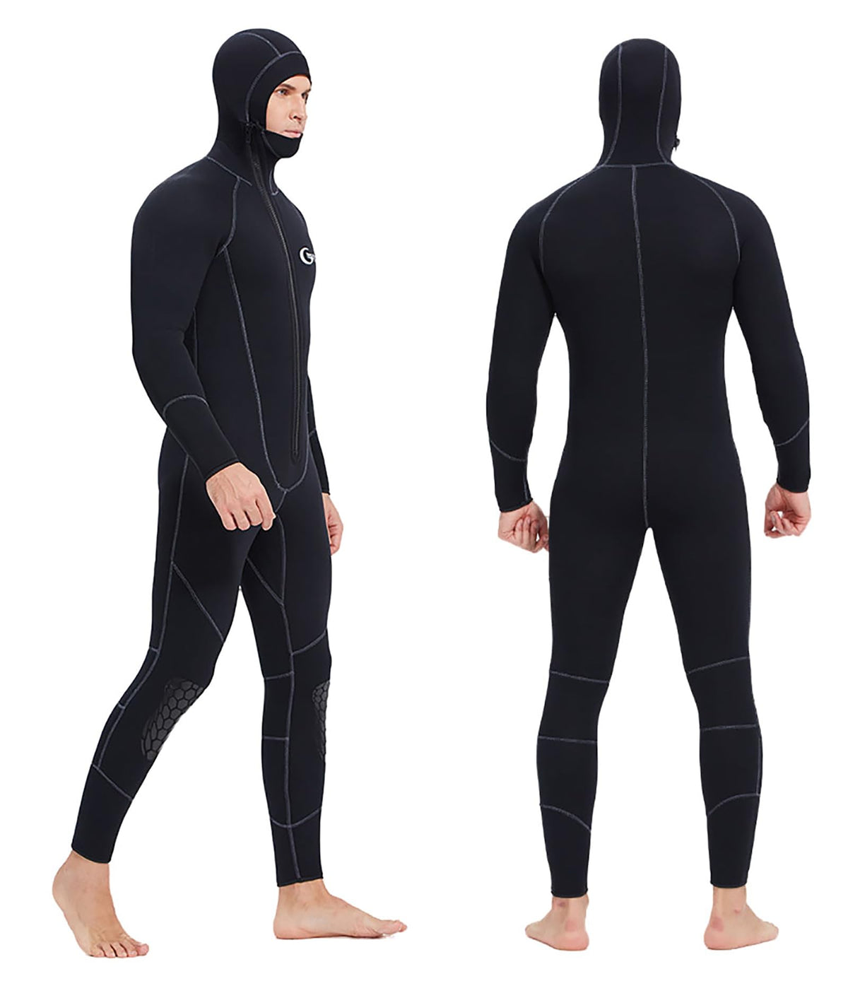 Wetsuits Men's Ultra Stretch 7Mm Neoprene Wetsuit, Winter Warm Front Zip Full Body Diving Suit for Snorkeling Scuba Diving Swimming Surfing