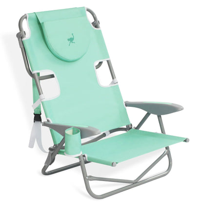 Ostrich The Heavy-Duty Backpacker, Portable Beach Chair w/Face Hole,4 Pack