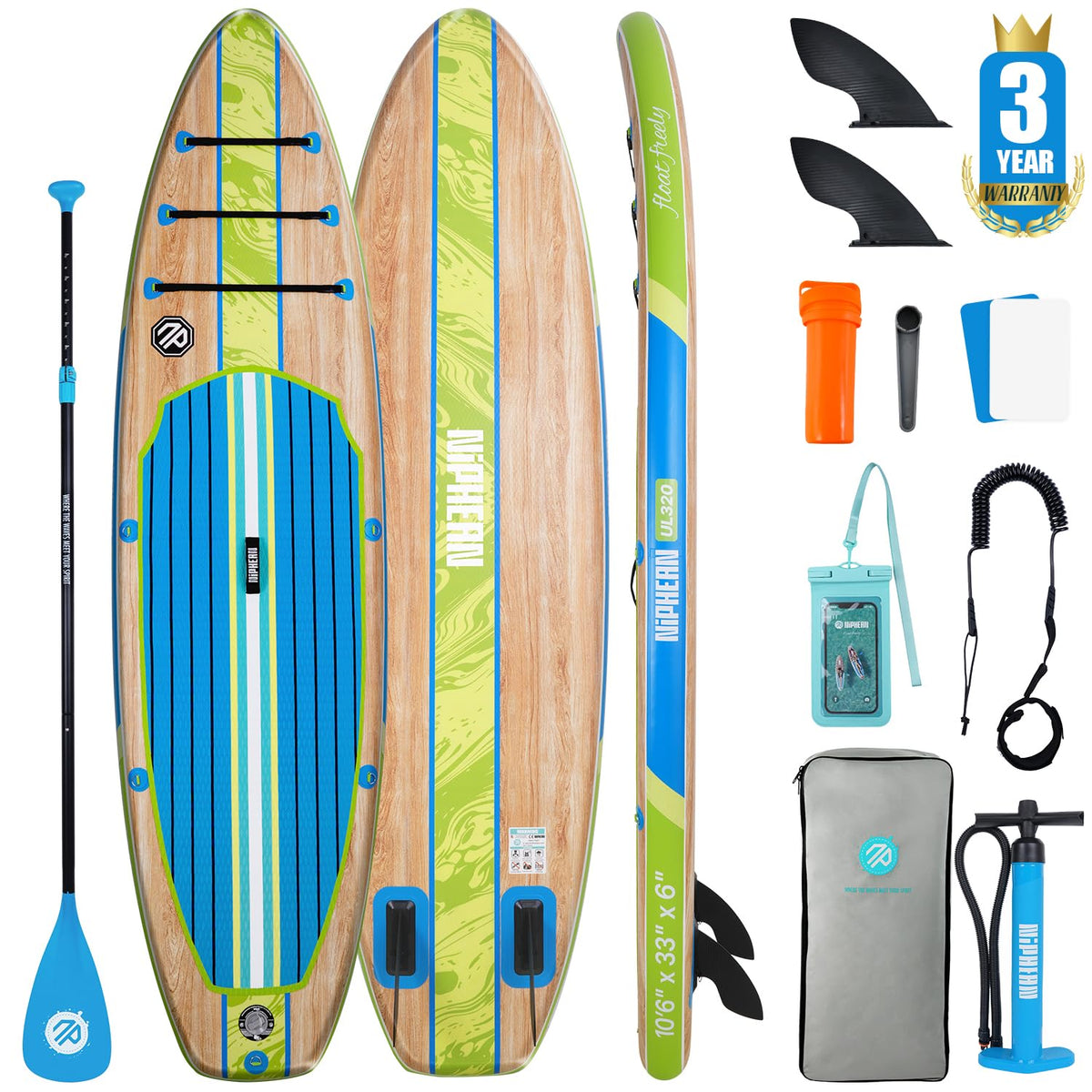 Niphean Inflatable Stand Up Paddle Board with SUP Accessories