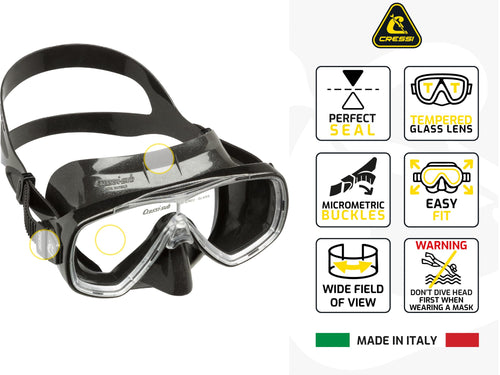 Cressi Adult Snorkel Set, Palau Set, Dry Top Snorkel, Swim Fins, Travel Bag