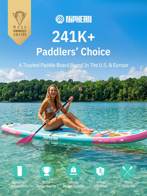 Niphean Inflatable Stand Up Paddle Board with SUP Accessories