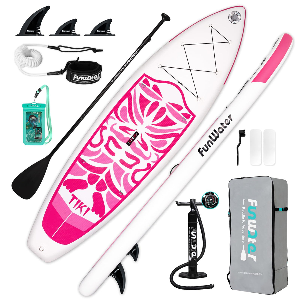 FunWater Inflatable Stand Up Paddle Board with Beginners SUP Accessories