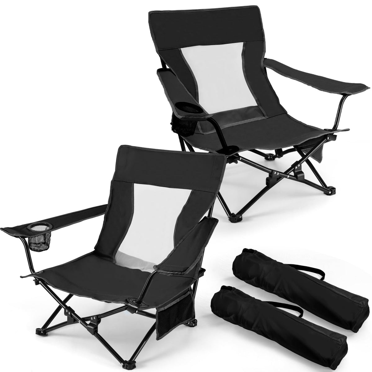 Joyfair Beach Camping Chair (2 Pack), Folding Chair for Adults