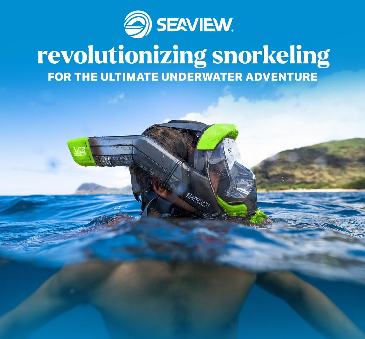 Seaview 180 V3 Full Face Snorkel Mask - Snorkeling Gear for Adults
