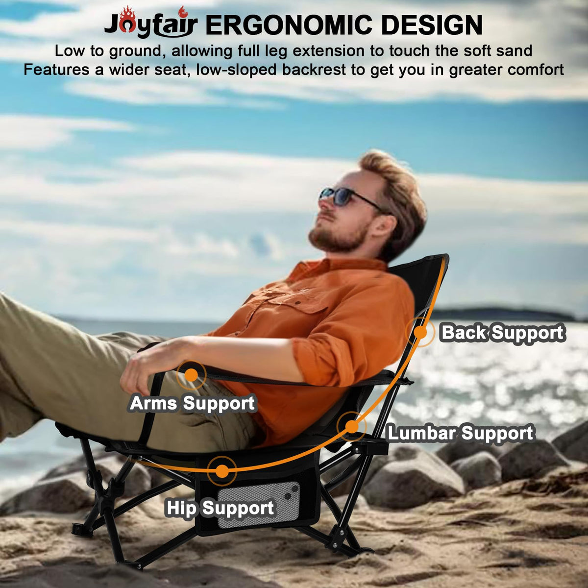 Joyfair Beach Camping Chair (2 Pack), Folding Chair for Adults