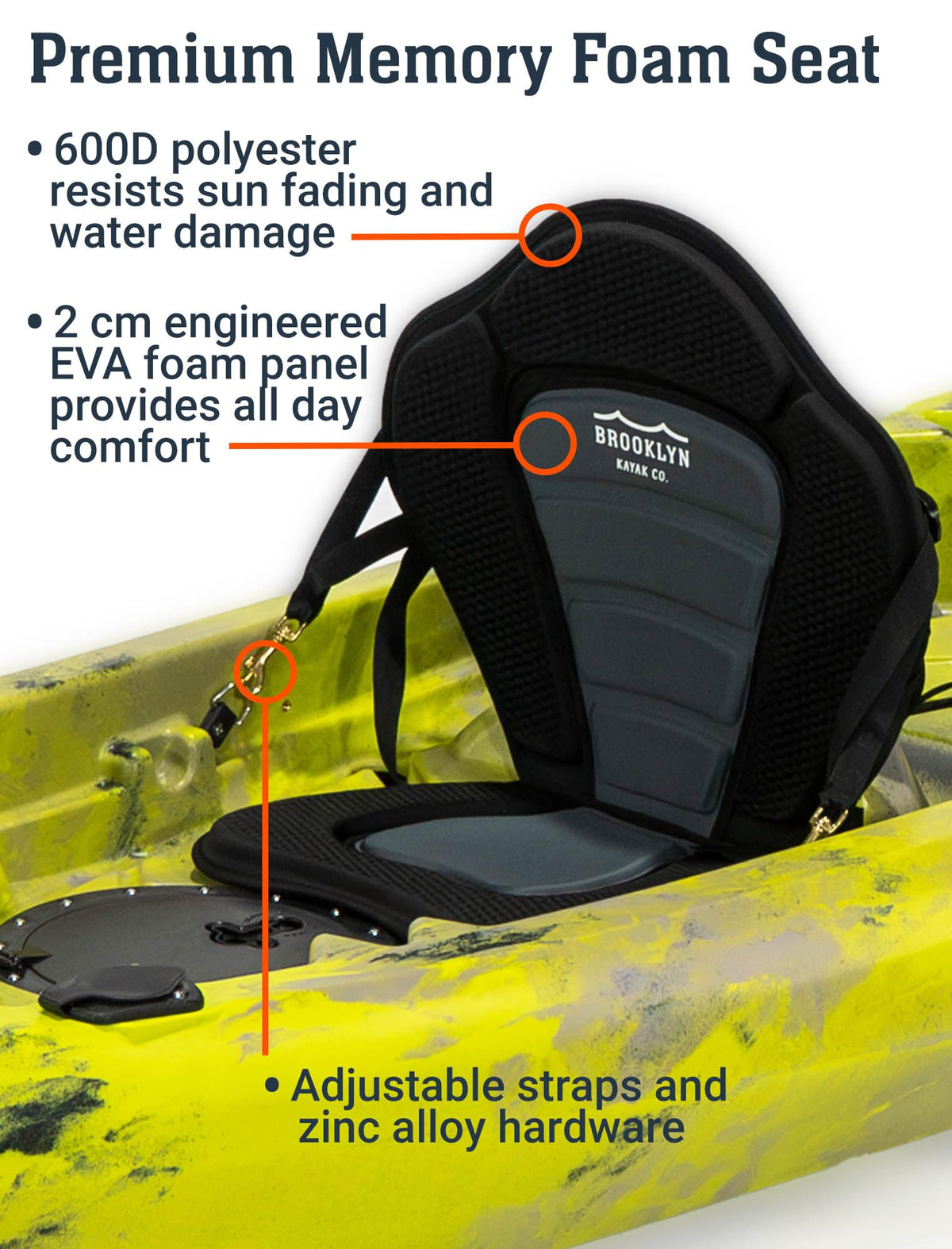 BKC Brooklyn 12.5 Tandem Fishing Kayak, 2 to 3 Person Sit-on-Top