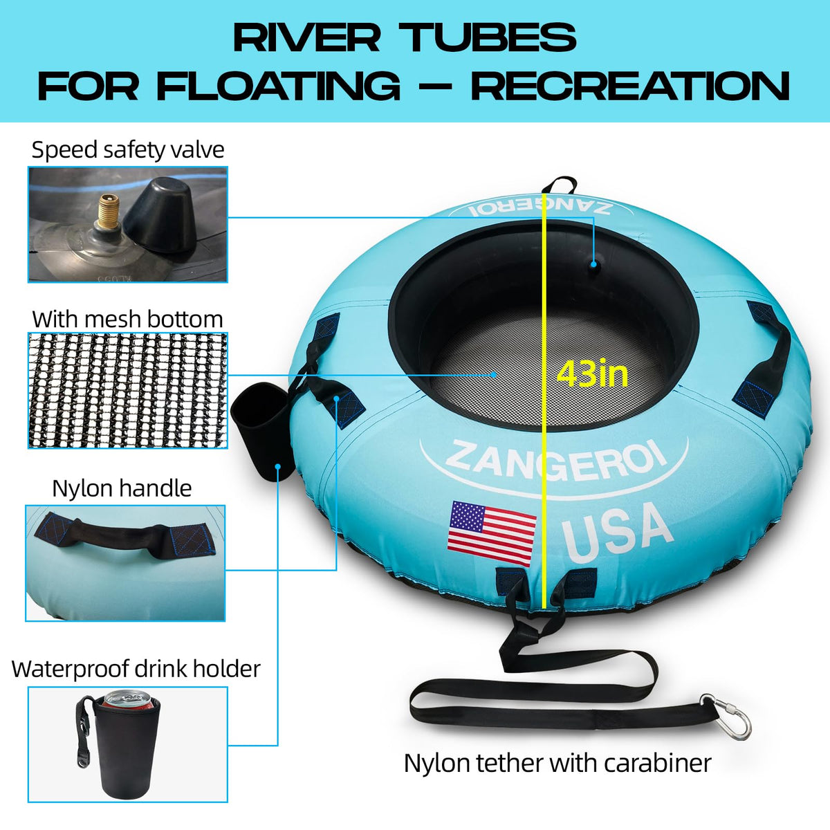 Heavy-Duty River Tube with Durable Rubber Build