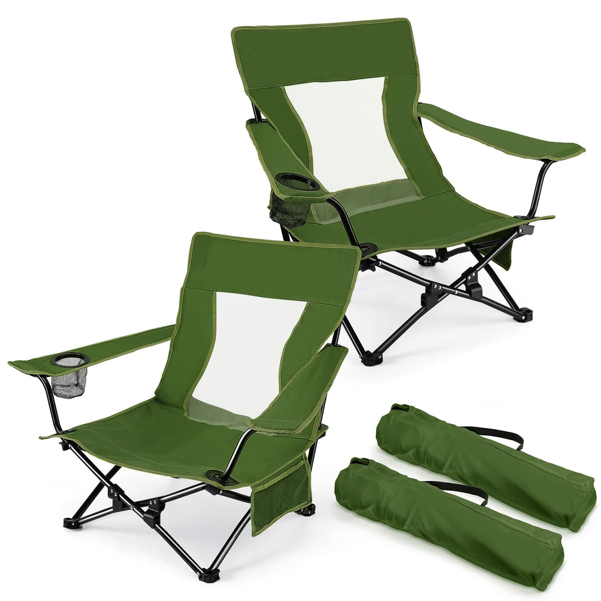 Joyfair Beach Camping Chair (2 Pack), Folding Chair for Adults