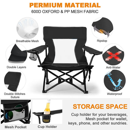 Joyfair Beach Camping Chair (2 Pack), Folding Chair for Adults