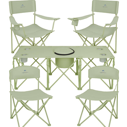 CAMPHILL Camping Chair Set of 3, Outdoor Folding Camping Chairs for Heavy People with Cup Holder & Carry Bag,Collapsible Chair Include One Sofa Chair and Two Single Chair,Support up to 500lbs