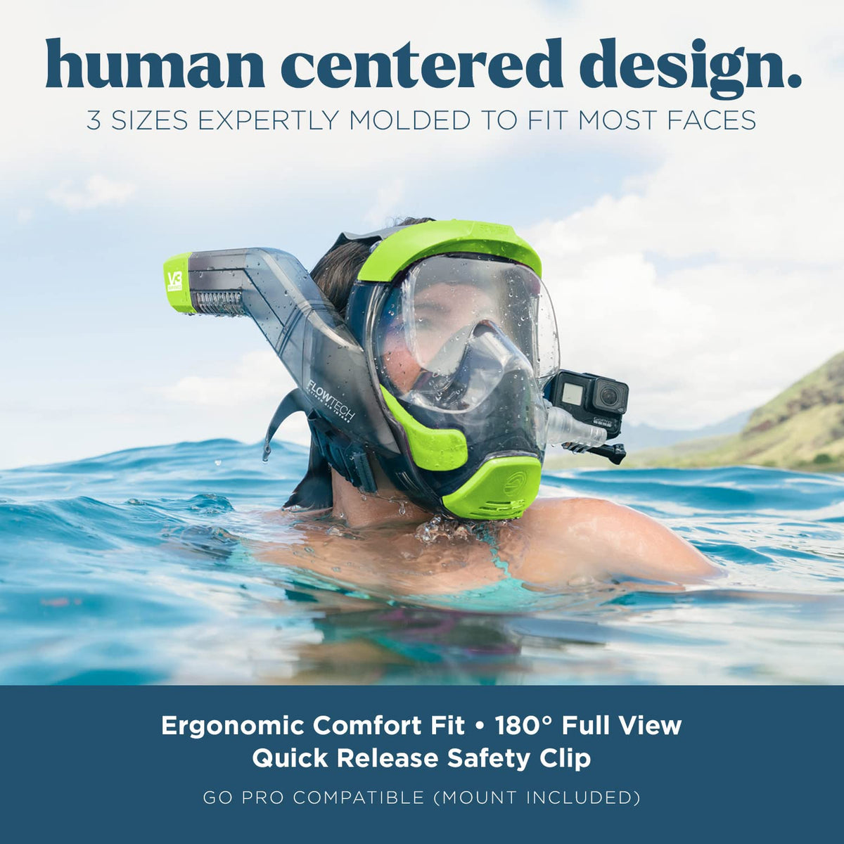 Seaview 180 V3 Full Face Snorkel Mask - Snorkeling Gear for Adults