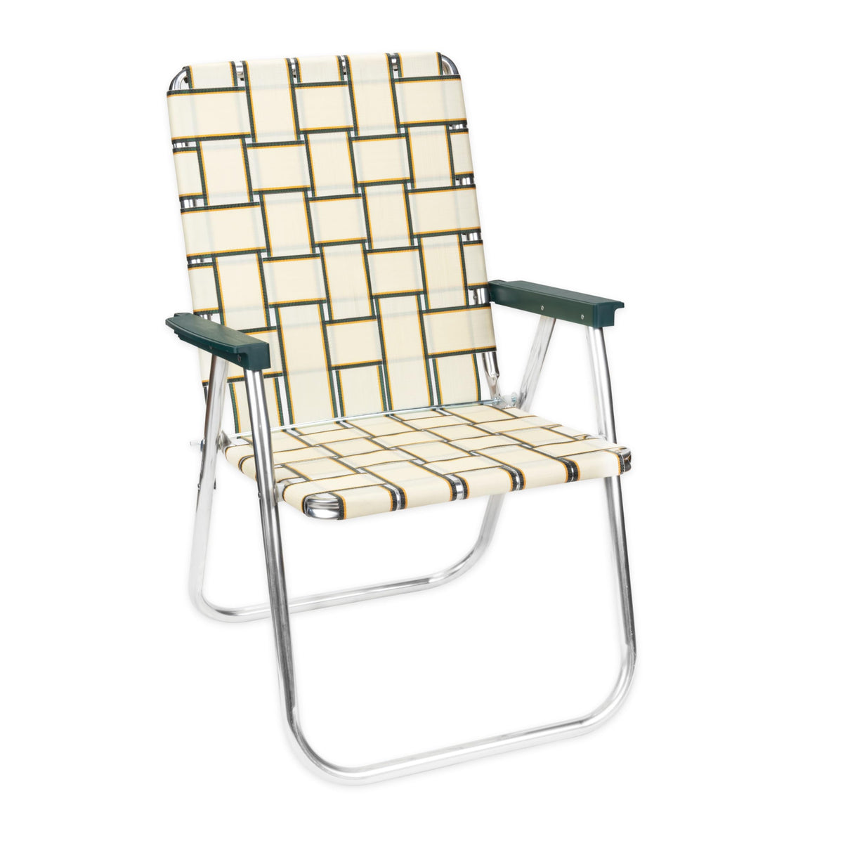 Lawn Chair USA Folding Aluminum Outdoor Patio Lawn Chair | Heavy-Duty Webbed Chairs for Camping, Sports, Beach, Yard & Tailgating | Lightweight Portable | Classic
