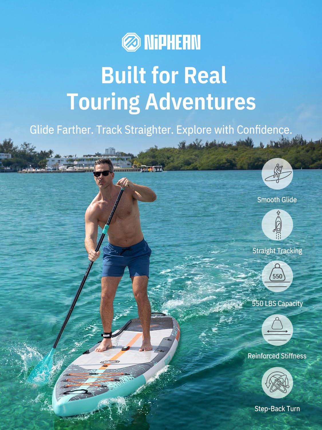 Niphean 12'6'' Inflatable Paddle Board with Accessories Touring SUP