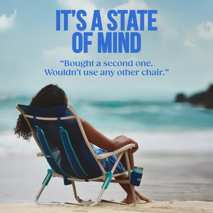 Shibumi Tall Beach Chair for Adults & Seniors, 17 Inch High Seat, 400 lb Heavy Duty High Back Reclining Beach Chair, Lightweight Folding, Padded Backpack Straps, Cup Holder, Plus Size Aluminum Frame