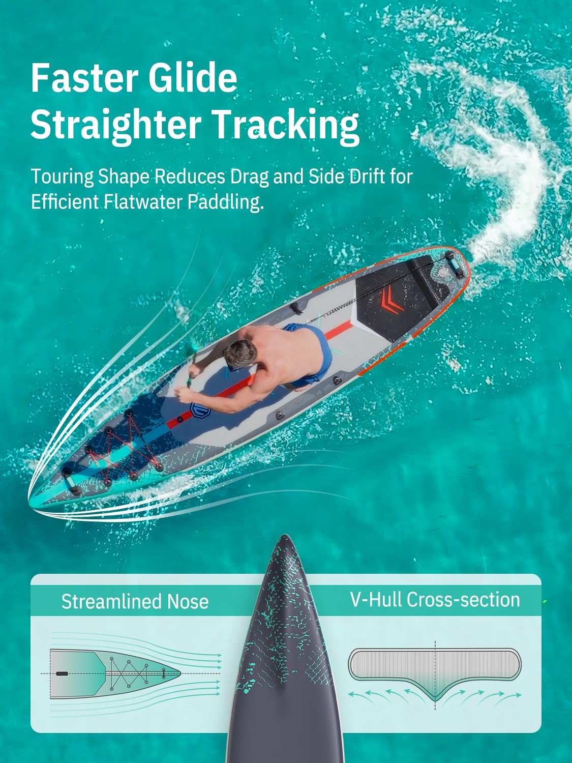 Niphean 12'6'' Inflatable Paddle Board with Accessories Touring SUP