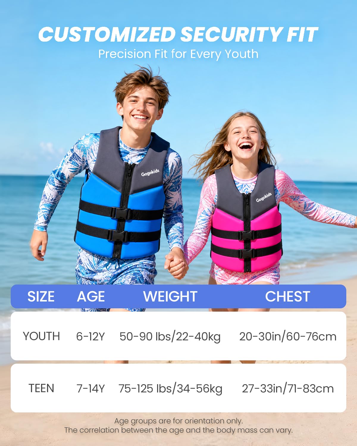 Gogokids Toddler Swim Vest Floaties, Swimming Jacket Pool Floats 33-125 lbs