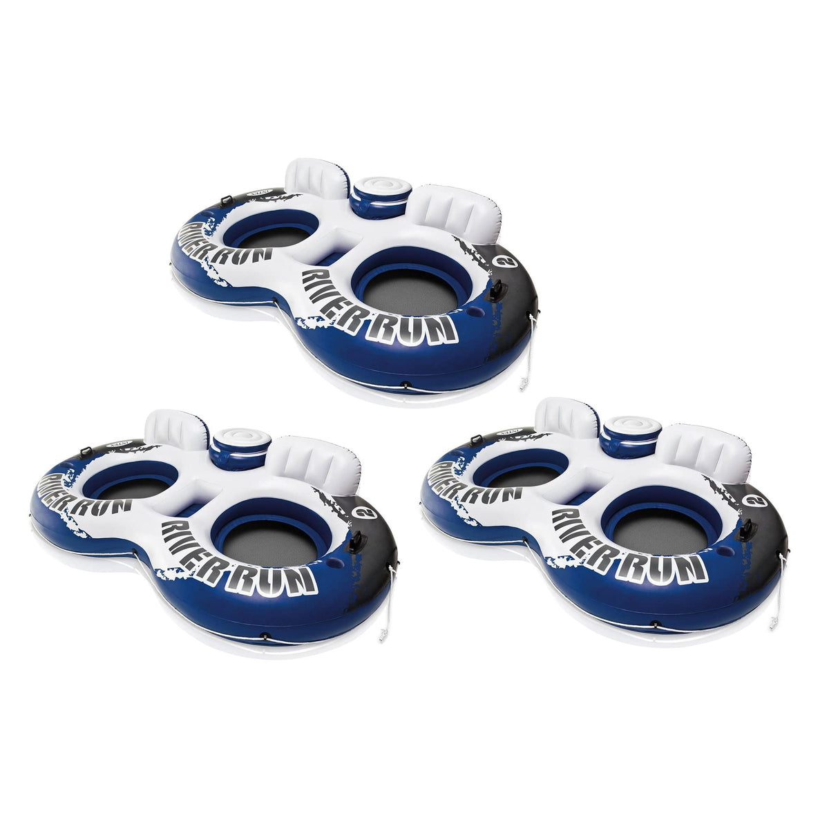 INTEX River Run 2 Inflatable 2-Person Floating Lake Lounge, 3-Pack