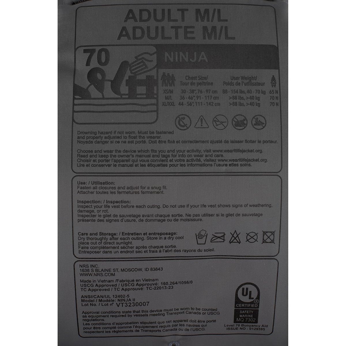 NRS Ninja PFD Life Jacket