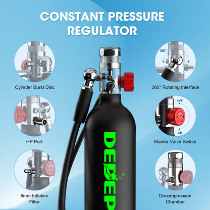 1L Mini Scuba Tank with Portable Air Cylinder