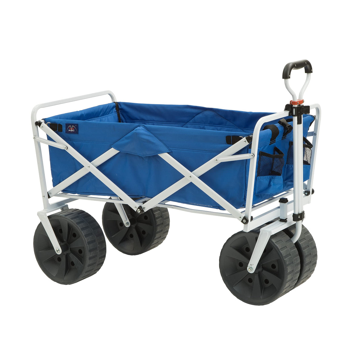 Mac Sports Heavy Duty Collapsible Folding All Terrain Utility Beach Wagon Cart for Beach Accessories, Umbrellas, Camping Gear, and More