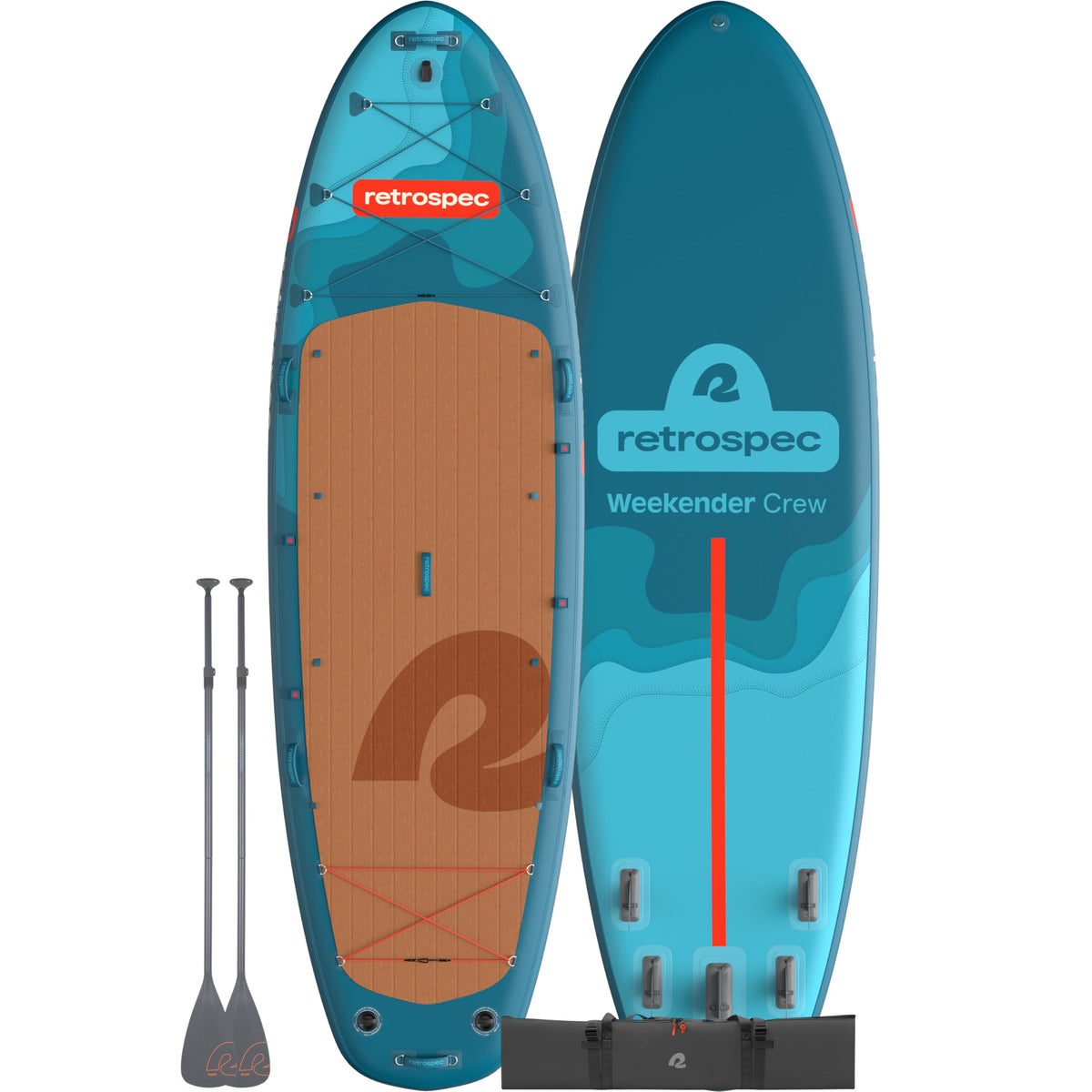Retrospec Weekender Crew Multi-Person Paddle Board, Inflatable, Party SUP