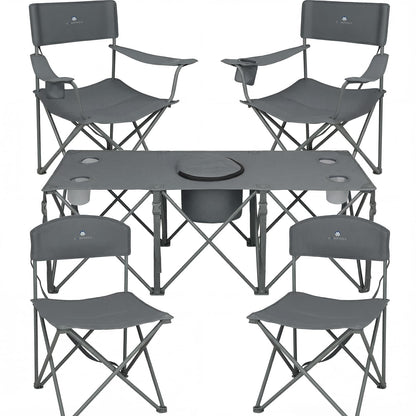 CAMPHILL Camping Chair Set of 3, Outdoor Folding Camping Chairs for Heavy People with Cup Holder & Carry Bag,Collapsible Chair Include One Sofa Chair and Two Single Chair,Support up to 500lbs