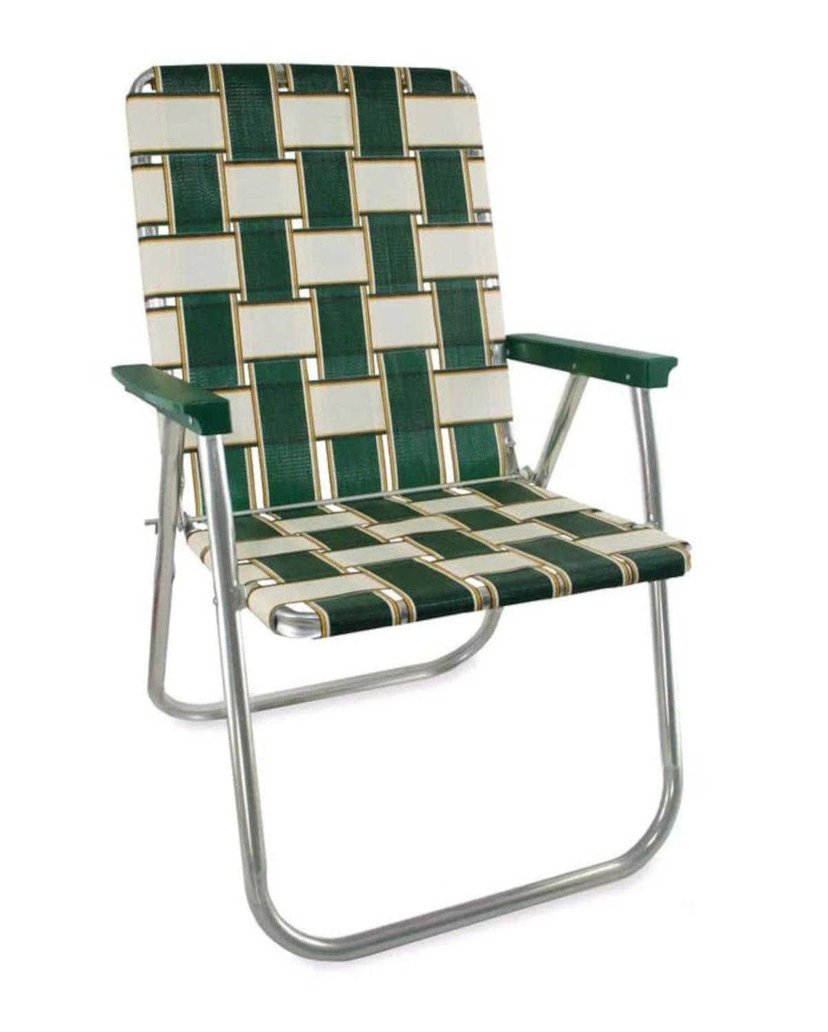 Lawn Chair USA Folding Aluminum Outdoor Patio Lawn Chair | Heavy-Duty Webbed Chairs for Camping, Sports, Beach, Yard & Tailgating | Lightweight Portable | Classic