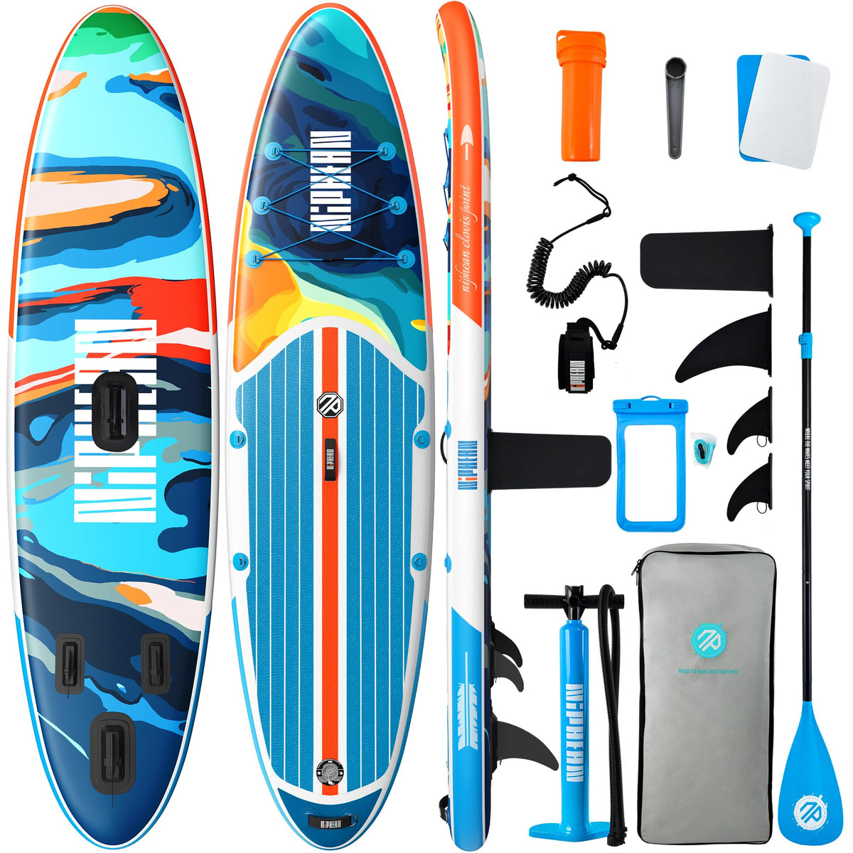 Niphean Inflatable Stand Up Paddle Board with SUP Accessories