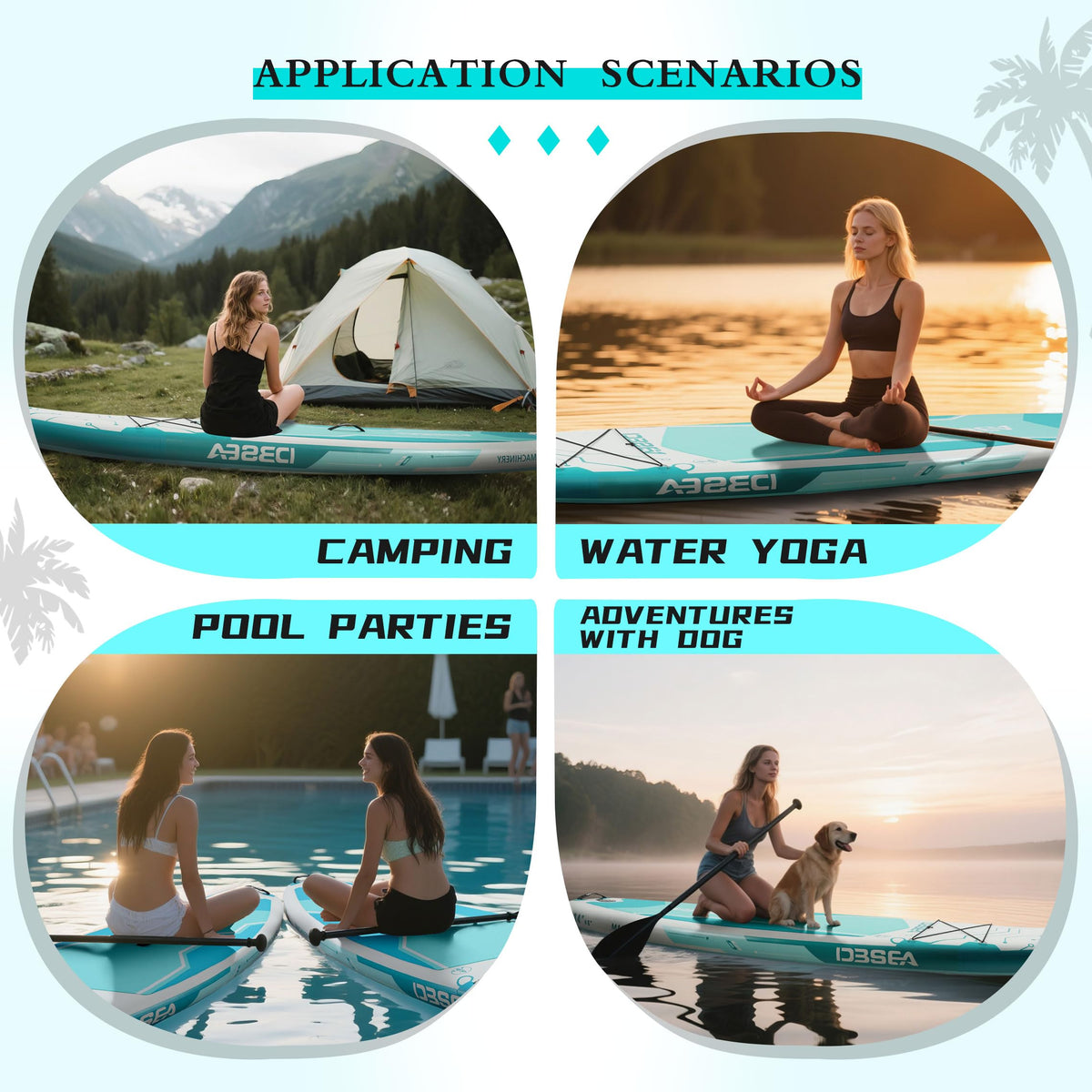 D3SEA Extra Wide Inflatable Stand Up Paddle Board