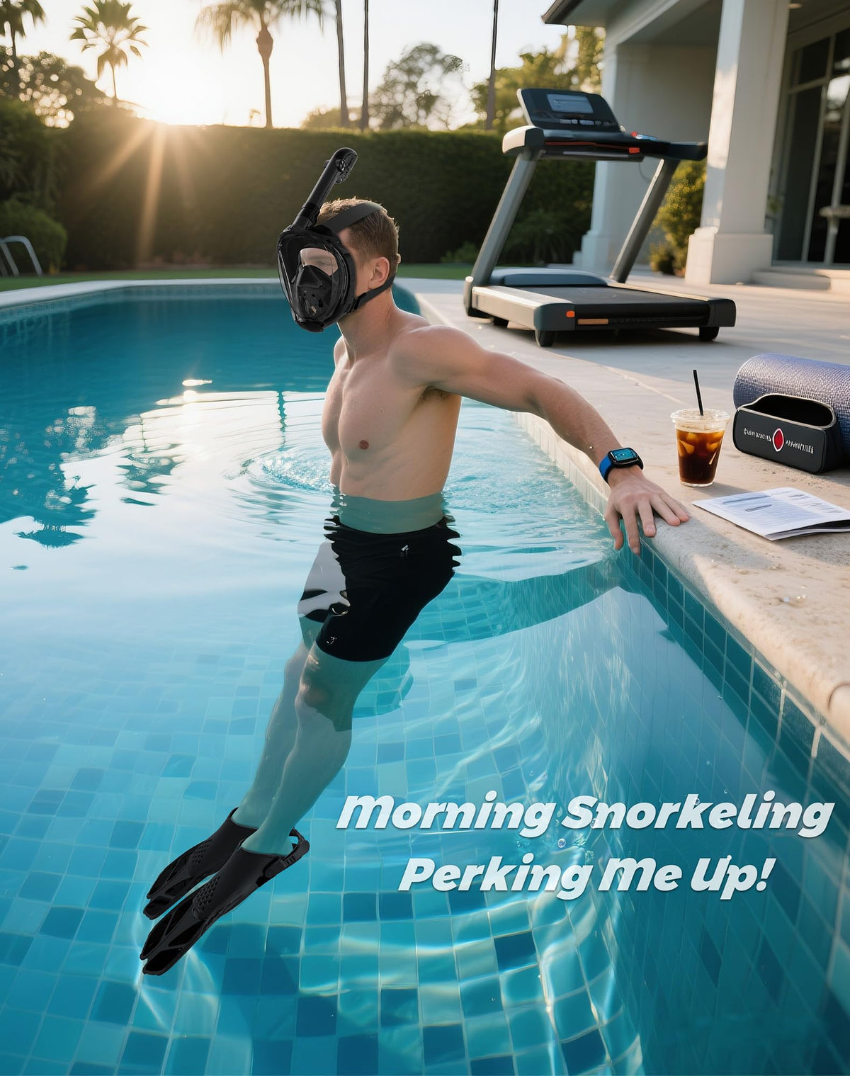 Viginsul Snorkeling Gear for Adults Full Face Snorkel Mask Fins Snorkel Set