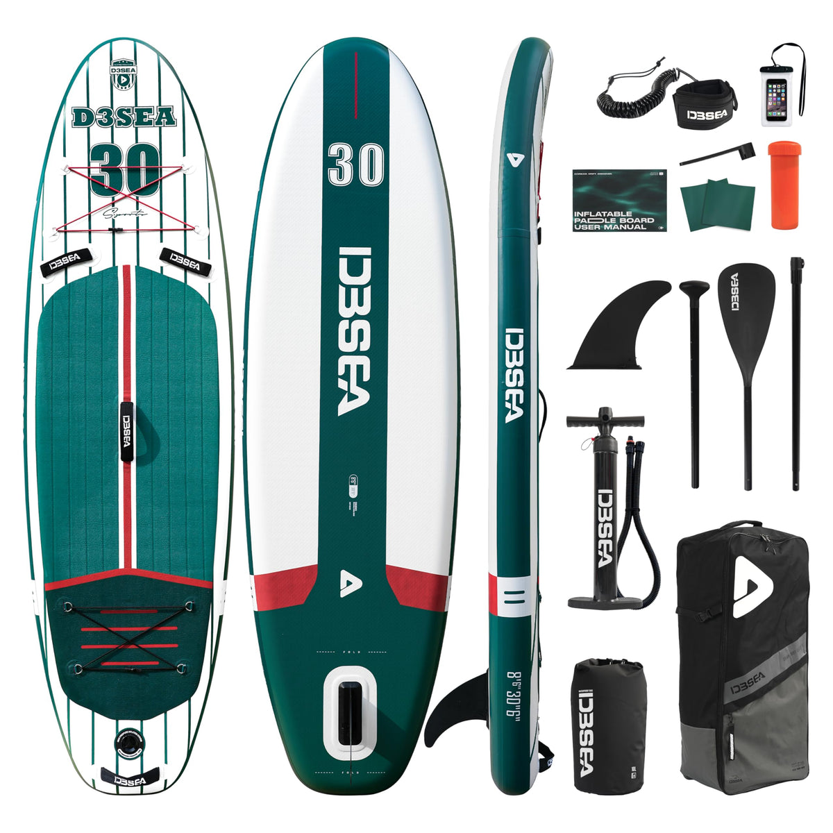 D3SEA Extra Wide Inflatable Stand Up Paddle Board